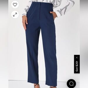 Lulus Navy Straight Leg Trousers